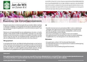 Vacature kwekerij- en exportmedewerker
